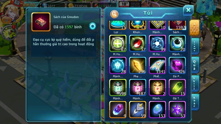 MÃ : #TTS3750 - SV 1685 - V12 - 1K5 SÁCH - 170 MẢNH PAL ECHO - UNVOA PALKIA BÁ CHỦ CẶP LATI BÁ CHỦ