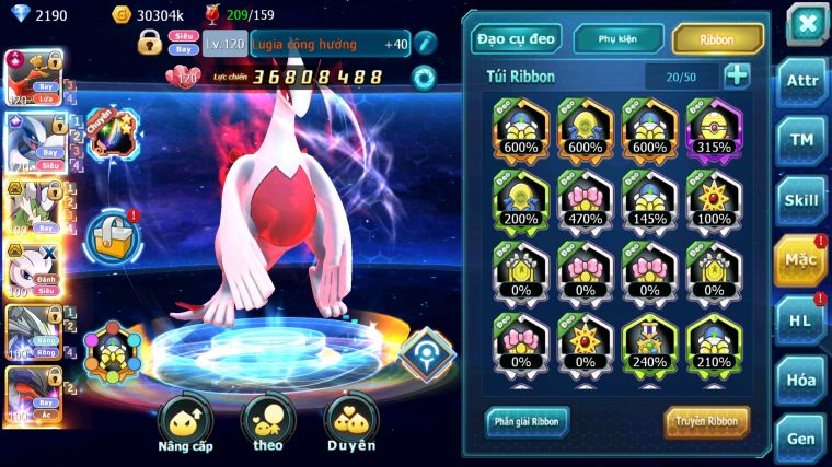 MÃ : #TTS3755 - SV 854 - TOP6PK - LUGIA CỘNG HƯỞNG GẦN 300K SP BUILD MAX HAY HOOH CH DYNAMAX THẦN GIÓ BC ACC BUILD SIÊU CHẤT