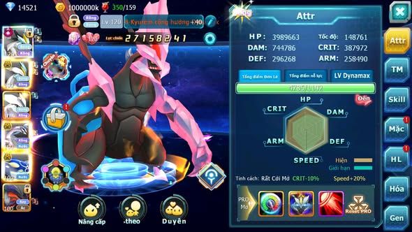 MÃ : #TTS3753 - SV 1478 - V13 - TOP21 - 770 SÁCH - BLACK CỘNG HƯỞNG DYANMAX WHITE BC UNVOA PALKIA BC KYOGRE BC NHIỀU PET HT