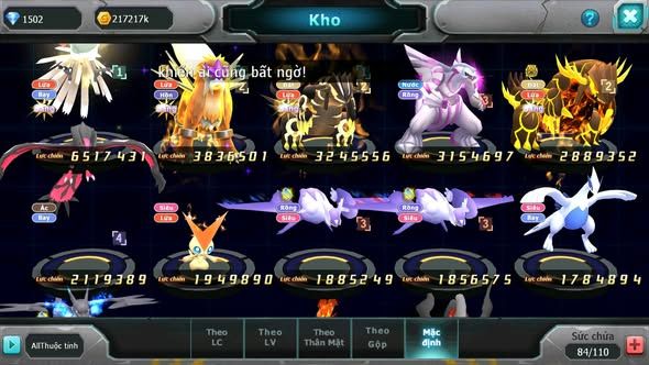 MÃ : #TTS3756 - SV 1691 - V7 - HOOH SƯ TỬ BÁ CHỦ GROUDON BC QVLD BC CẶP LATI