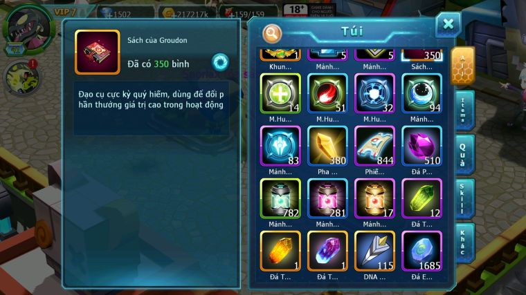 MÃ : #TTS3756 - SV 1691 - V7 - HOOH SƯ TỬ BÁ CHỦ GROUDON BC QVLD BC CẶP LATI