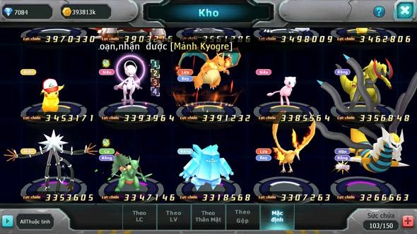 MÃ : #TTS3767 - SV 1178 - TOP22 - V15 - HOOH CH DYNAMAX WB CH DYNAMAX THẦN ĐIỆN DYNAMAX PR DIALGA BC CẶP LATI BC