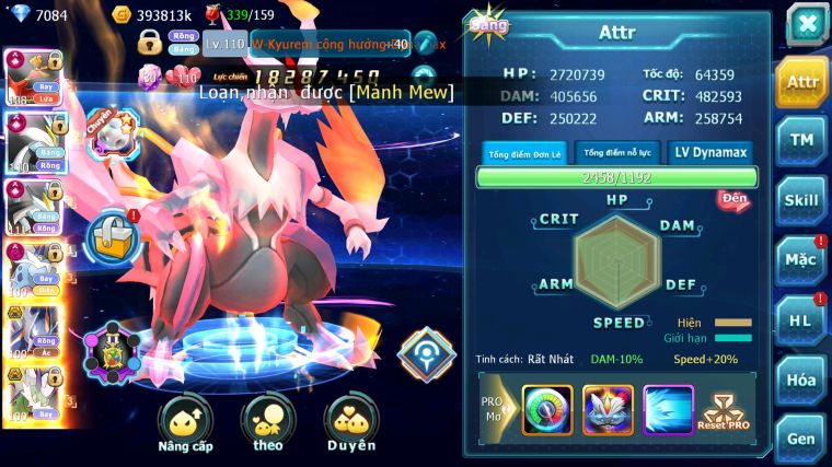 MÃ : #TTS3767 - SV 1178 - TOP22 - V15 - HOOH CH DYNAMAX WB CH DYNAMAX THẦN ĐIỆN DYNAMAX PR DIALGA BC CẶP LATI BC