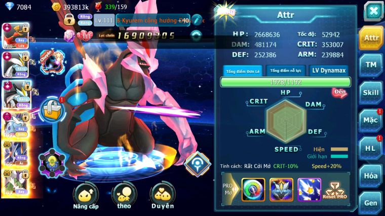 MÃ : #TTS3767 - SV 1178 - TOP22 - V15 - HOOH CH DYNAMAX WB CH DYNAMAX THẦN ĐIỆN DYNAMAX PR DIALGA BC CẶP LATI BC