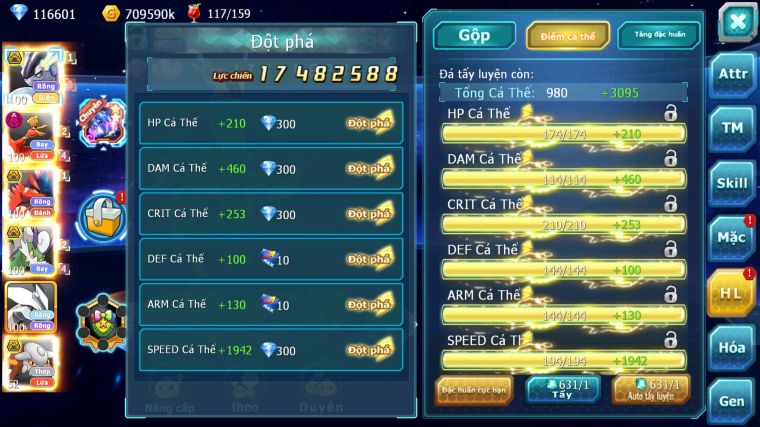 MÃ : #TTS3778 - SV 1683 - TOP4 ALL - TOP 4-6 CHAM - V15 - 5K SÁCH - 110K KC - CẶP RỒNG BÁ CHỦ FULL ĐẠO CỤ 2SAO - HOOH DYNAMAX THẦN GIÓ UNVOA