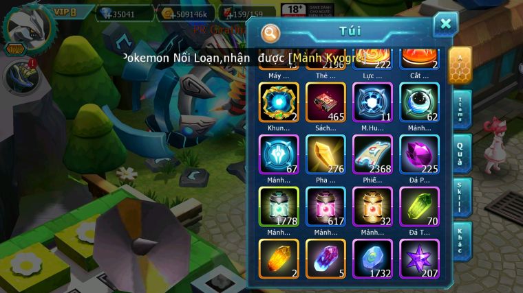 MÃ : #TTS3796 - SV 1566 - V8 - 465 SÁCH - HOOH DYNAMAX PALKIA BÁ CHỦ UNVOA WB BC YVETAL BC 3 TEAM FORM CỰC ĐẸP