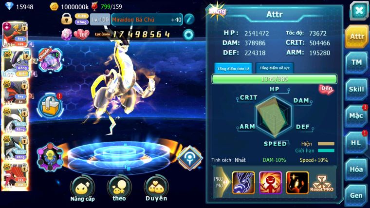 MÃ : #TTS3803 - SV 1439 - TOP10 - HOOH CH DYANAMX MIRAIDON BÁ CHỦ YVETAL BC UNVOA WB QUÁ NGON LÀNH