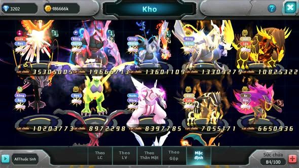 MÃ : #TTS3815 - SV 1038 - TOP 18 - V13 - HOOH CH DYNAMAX BLAKC CH UNVOA WHITE BC QVLD BC THẦN GIÓ BC GROUDON BC BTAA BC