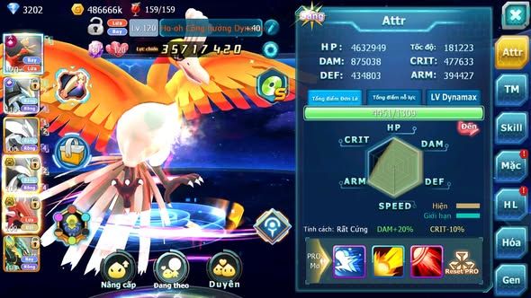 MÃ : #TTS3815 - SV 1038 - TOP 18 - V13 - HOOH CH DYNAMAX BLAKC CH UNVOA WHITE BC QVLD BC THẦN GIÓ BC GROUDON BC BTAA BC