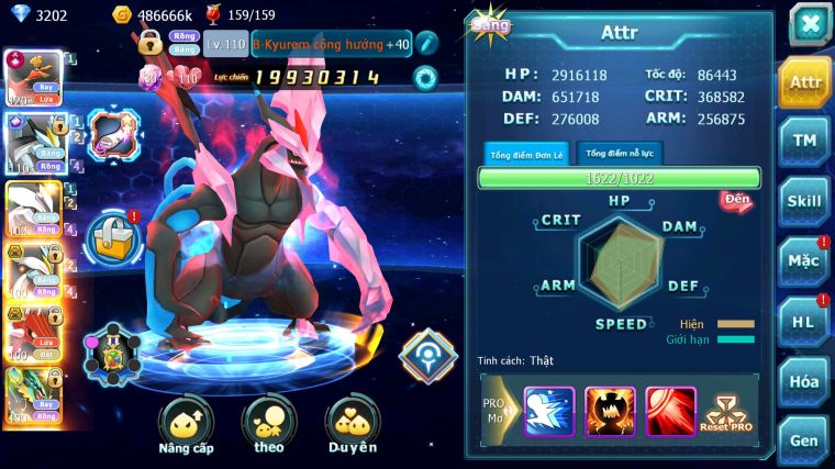 MÃ : #TTS3815 - SV 1038 - TOP 18 - V13 - HOOH CH DYNAMAX BLAKC CH UNVOA WHITE BC QVLD BC THẦN GIÓ BC GROUDON BC BTAA BC