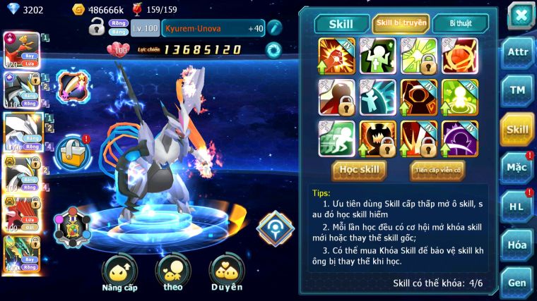 MÃ : #TTS3815 - SV 1038 - TOP 18 - V13 - HOOH CH DYNAMAX BLAKC CH UNVOA WHITE BC QVLD BC THẦN GIÓ BC GROUDON BC BTAA BC