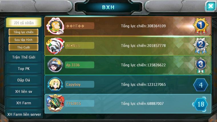 MÃ : #TTS3815 - SV 1038 - TOP 18 - V13 - HOOH CH DYNAMAX BLAKC CH UNVOA WHITE BC QVLD BC THẦN GIÓ BC GROUDON BC BTAA BC