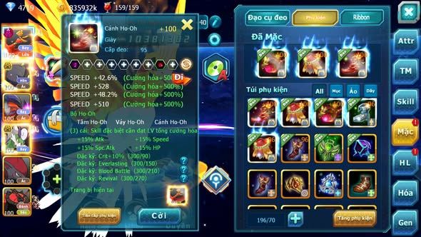 MÃ : #TTS3816 - SV 1574 - TOP 47 - V6 - HOOH DYNAMAX DRAK MEWTWO BC YVETAL THẦN GIÓ BC