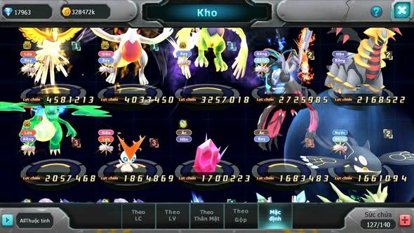 MÃ : #TTS3833 - SV1631 - V12 - HOOH BÁ CHỦ LUGIA BÁ CHỦ THẦN GIÓ BÁ CHỦ UNVOA NHIỀU PET HUYỀN THOẠI