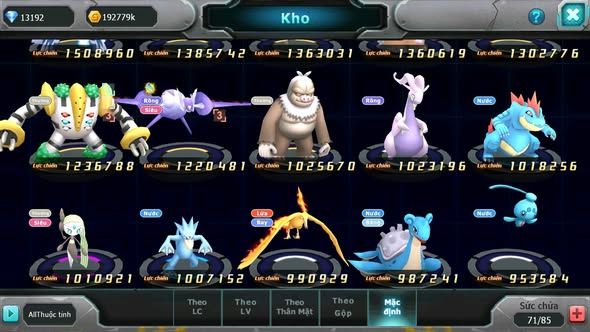 MÃ : #TTS3839 - SV 1704 - 13K KC - HOOH BÁ CHỦ MES AMDLO LUGIA CELEBI