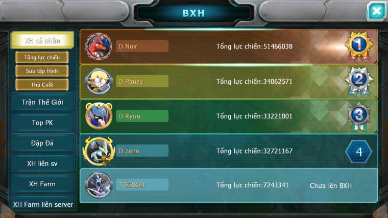 MÃ : #TTS3839 - SV 1704 - 13K KC - HOOH BÁ CHỦ MES AMDLO LUGIA CELEBI