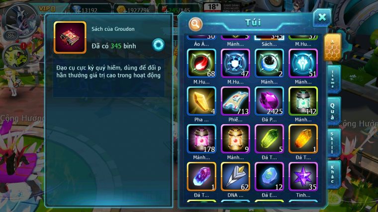 MÃ : #TTS3839 - SV 1704 - 13K KC - HOOH BÁ CHỦ MES AMDLO LUGIA CELEBI