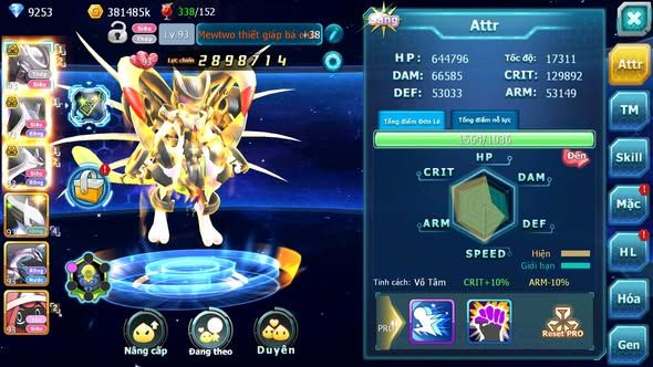 MÃ : #TTS3844 - SV 1533 - MEW GIÁP BÁ CHỦ CẶP LATI BÁ CHỦ ST PALKIA NHIỀU PET HT