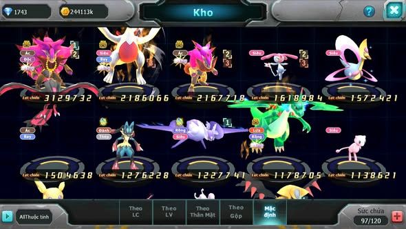 MÃ : #TTS3843 - SV 1660 - BTAA BÁ CHỦ LUGIA BÁ CHỦ ZOROA BC MES VỊT BẦU NHIỀU PET HT