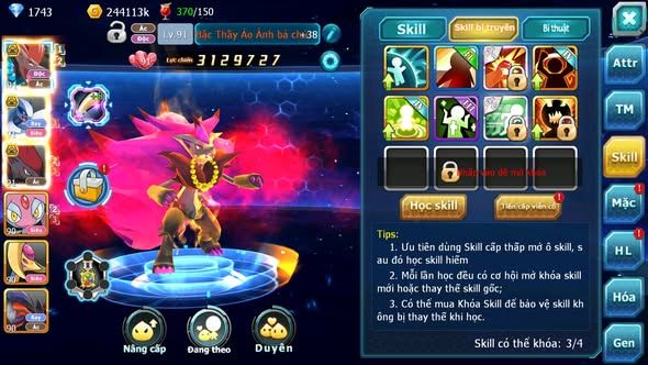 MÃ : #TTS3843 - SV 1660 - BTAA BÁ CHỦ LUGIA BÁ CHỦ ZOROA BC MES VỊT BẦU NHIỀU PET HT