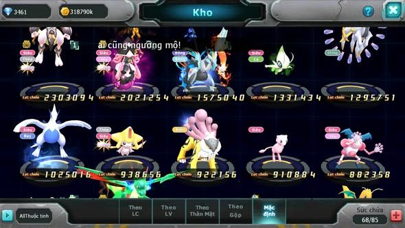 MÃ : #TTS3847 - SV 1735 - V5 - MEW GIÁP BÁ CHỦ TAPU LELE BÁ CHỦ UNVOA CELEBI ARC SÁNG THẾ QUÁ NGON Ạ