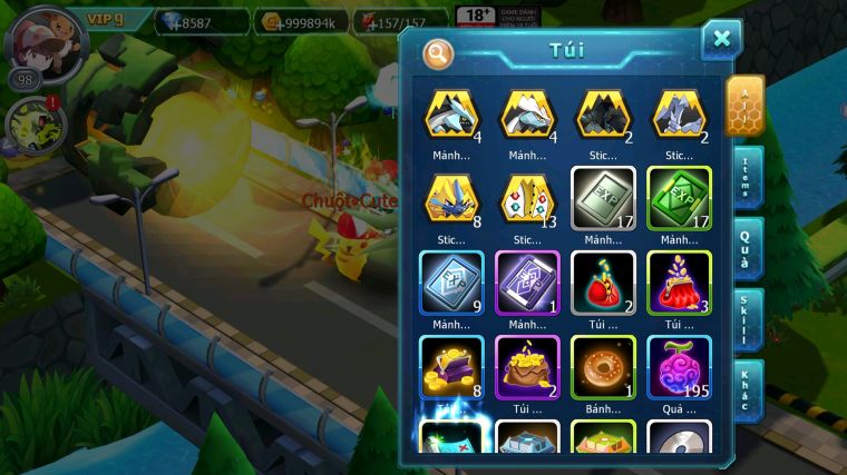 MÃ : #TTS3863 -SV 1449 - V9 - 1K SÁCH - PIKACHU BÁ CHỦ THẦN ĐIỆN BC TAPU KOKO BC UNVOA CẶP LATI BC QVLD BC  HOOH