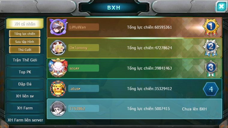 MÃ : #TTS3862 - SV 1698 - ĐỦ CẶP LATI BC - UNVOA CELEBI LUGIA GOODRA REIGIGAS