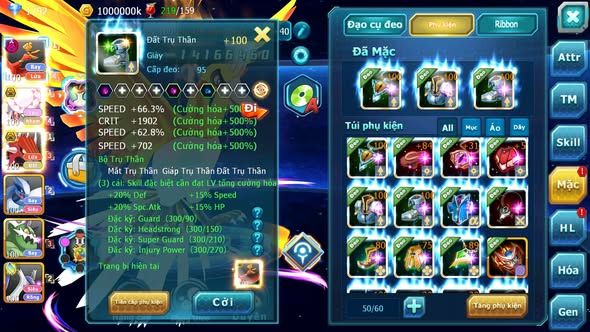 MÃ : #TTS3890 - SV 1211 - V5 - HOOH DYNAMAX DIANCIE BC QVLD BC LUGIA THẦN GIÓ NHIỀU PET HT