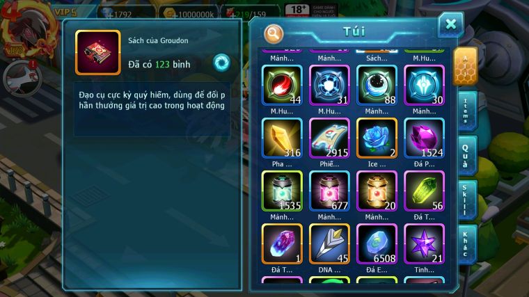 MÃ : #TTS3890 - SV 1211 - V5 - HOOH DYNAMAX DIANCIE BC QVLD BC LUGIA THẦN GIÓ NHIỀU PET HT