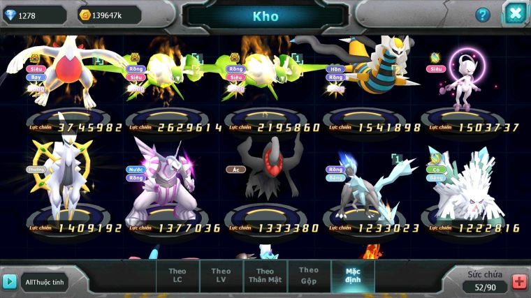 MÃ : #TTS3889 - SV 1713 - 1K8 SÁCH - LUGIA BÁ CHỦ CẶP LATI BÁ CHỦ NHIỀU PET HT