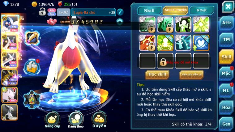 MÃ : #TTS3889 - SV 1713 - 1K8 SÁCH - LUGIA BÁ CHỦ CẶP LATI BÁ CHỦ NHIỀU PET HT