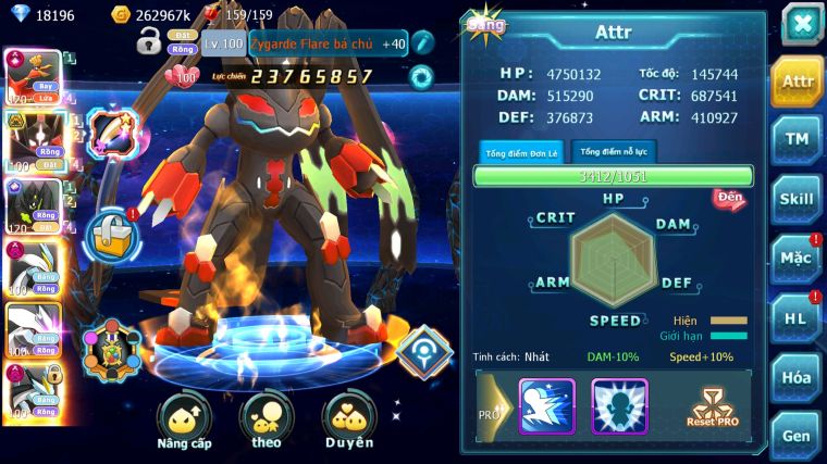 MÃ : #TTS3902 - SV 876 - TOP7PK - V15 - HOOH CH DYANMAX DRAK HOOH BC CẶP ZEVIL FULL BÁ CHỦ - CH - UNVOA WB DYNAMAX - GẦN LÊN W ECHO