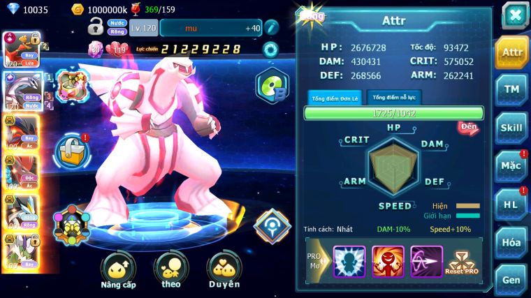 MÃ : #TTS3912 - SV 1426 - TOP 11 - V13 - 3K5 SÁCH - HOOH CH DYNAMAX PALKIA CH YVETAL BC BTAA BC UNVOA WB BC QUÁ NGON