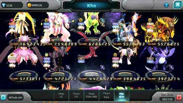 MÃ : #TTS3928 - SV 1361 - V12 - HOOH DYNAMAX PALKIA BC THẦN GIÓ BC UNVOA QVLD BC DIANCIE BC NHIỀU PET HT