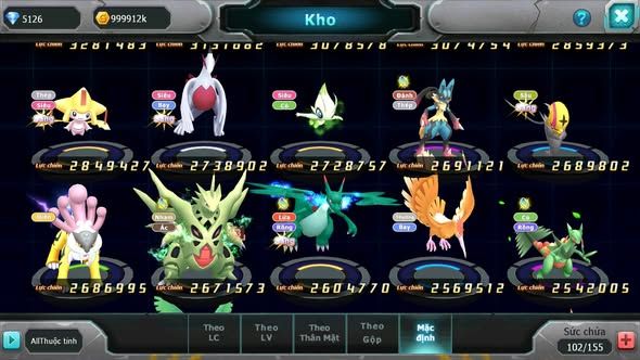 MÃ : #TTS3928 - SV 1361 - V12 - HOOH DYNAMAX PALKIA BC THẦN GIÓ BC UNVOA QVLD BC DIANCIE BC NHIỀU PET HT