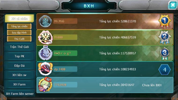 MÃ : #TTS3928 - SV 1361 - V12 - HOOH DYNAMAX PALKIA BC THẦN GIÓ BC UNVOA QVLD BC DIANCIE BC NHIỀU PET HT