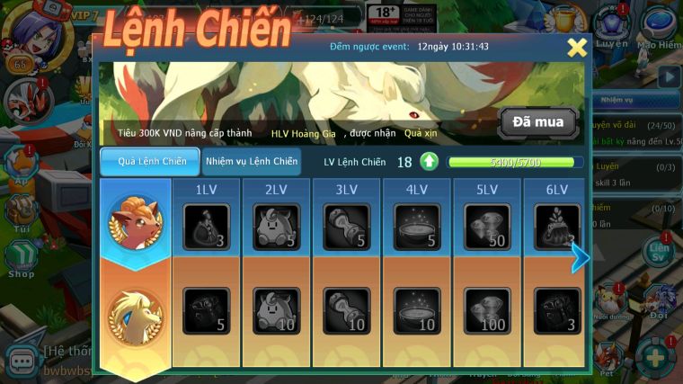 MÃ : #TTS3929 - SV 1796 - TOP3-4- ĐÃ NẠP LỆNH 19K KC COMBO HỦY DIỆT SVM AMDLO RAIKOU MES LUGIA