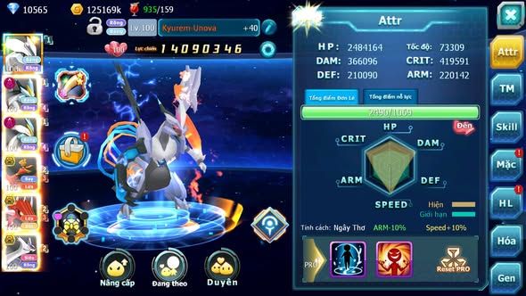 MÃ : #TTS3927 - SV 1574 - V9 - TOP10 - UNVOA WB DYNAMAX HOOH BC QVLD BC  CẶP LATI BC PALKIA BÁ CHỦ QUÁ NGON