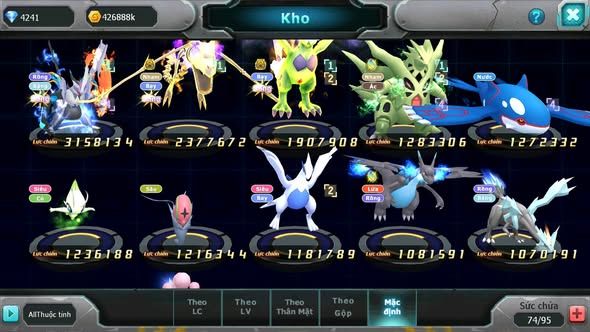 MÃ : #TTS3933 - SV 1726 - V10 - UNVOA RX BÁ CHỦ THẦN GIÓ BC KYOGRE CELEBI QUÁ NGON