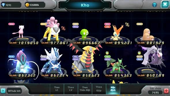 MÃ : #TTS3933 - SV 1726 - V10 - UNVOA RX BÁ CHỦ THẦN GIÓ BC KYOGRE CELEBI QUÁ NGON