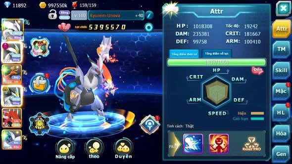 MÃ : #TTS3932 - SV 1143 - 530 SAHCS - V6 -  UNVOA WHITE DYNAMAX BLACK BC HOOH QVLD LUGIA