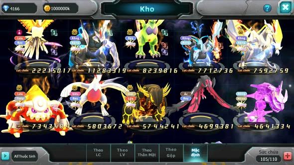 MÃ : #TTS3961 - SV 1262 - V11 - TOP 45 - HOOH DYNAMAX UNVOA WB BC THẦN GIÓ BC QVLD LUGIA BC NHIỀU PET HT