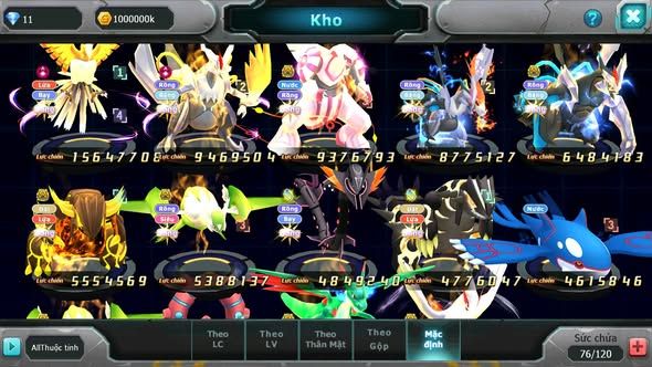 MÃ : #TTS3980 - SV 1141 - V8 - HOOH DYNAMAX WHITE DYNAMAX PALKIA BC UNV BLACK CẶP LATI BC NHIỀU PET HT