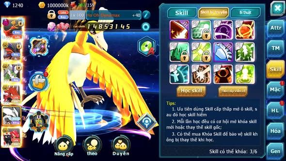 MÃ : #TTS4002 - SV 1617 - V11- HOOH DYNAMAX YVETAL BC THẦN GIÓ BC QVLD BC UNVOA GROUDON BC NHIỀU PET HT