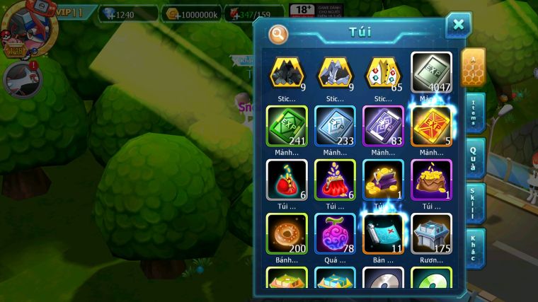 MÃ : #TTS4002 - SV 1617 - V11- HOOH DYNAMAX YVETAL BC THẦN GIÓ BC QVLD BC UNVOA GROUDON BC NHIỀU PET HT