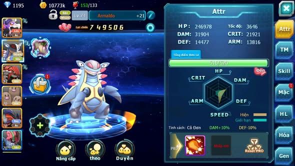 MÃ : #TTS4024 - SV 1785 - TOP20 - DRAK HOOH AMDLO GROUDON YVETAL NHIỀU PET HT