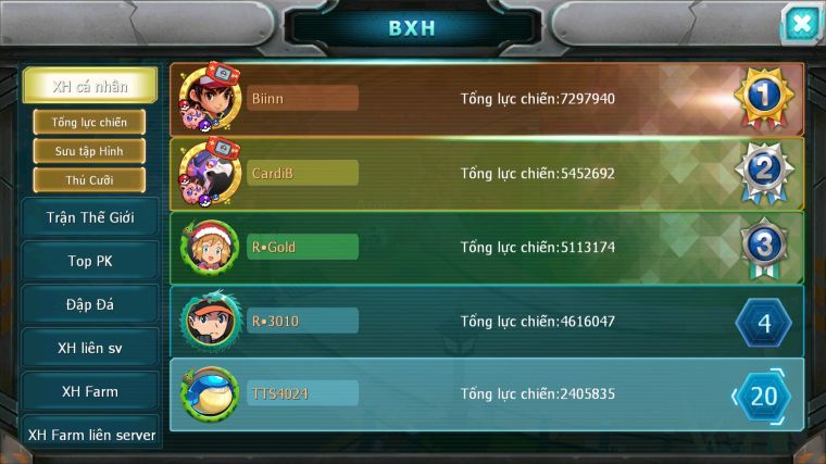 MÃ : #TTS4024 - SV 1785 - TOP20 - DRAK HOOH AMDLO GROUDON YVETAL NHIỀU PET HT