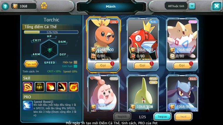 MÃ : #TTS4024 - SV 1785 - TOP20 - DRAK HOOH AMDLO GROUDON YVETAL NHIỀU PET HT