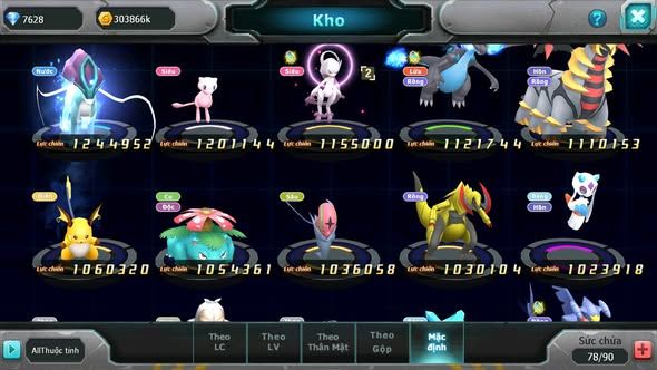 MÃ : #TTS4028 - SV 1535 - V9 - UNVOA WHITE BÁ CHỦ DIANCIE BC PALKIA KYOGRE NHIỀU PET HT QUÁ NGON