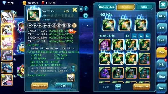 MÃ : #TTS4028 - SV 1535 - V9 - UNVOA WHITE BÁ CHỦ DIANCIE BC PALKIA KYOGRE NHIỀU PET HT QUÁ NGON